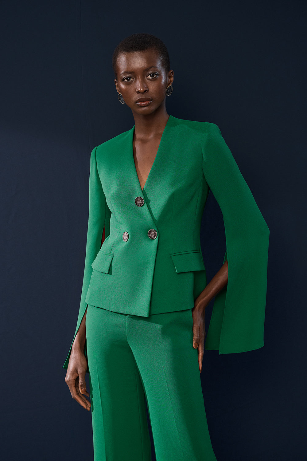 Carla Zampatti Jade Crepe Moneta Rome Jacket (Green)