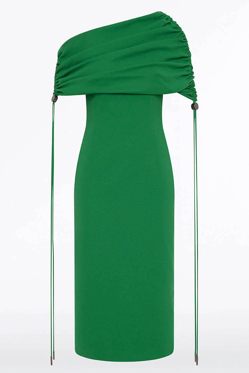 Carla Zampatti Jade Crepe Coulisse Shrug Dress (Red)