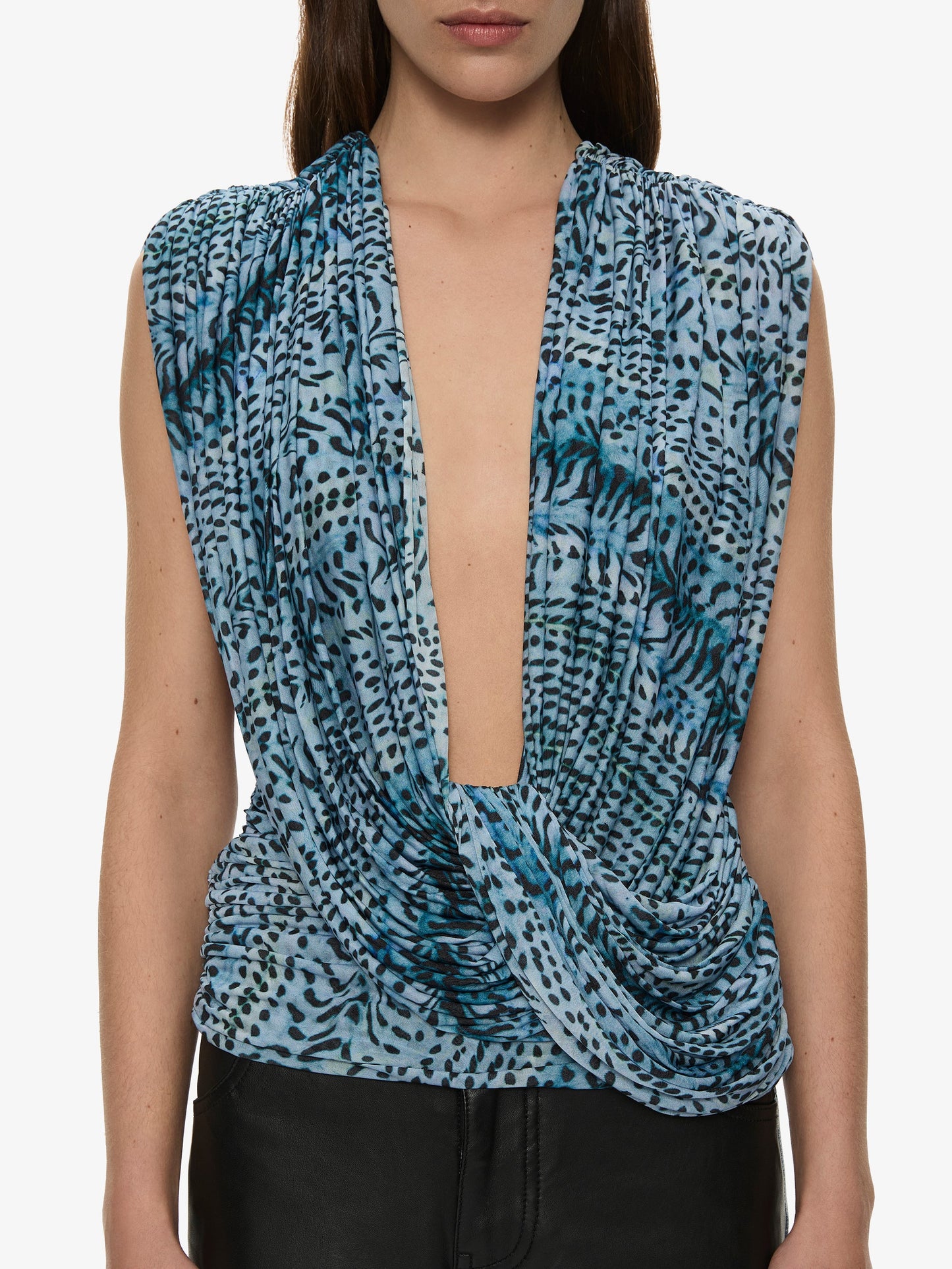 CHRISTOPHER ESBER Ripple Drape Top (Petrol)