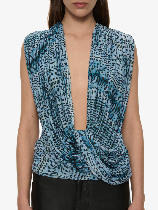 CHRISTOPHER ESBER Ripple Drape Top (Petrol)