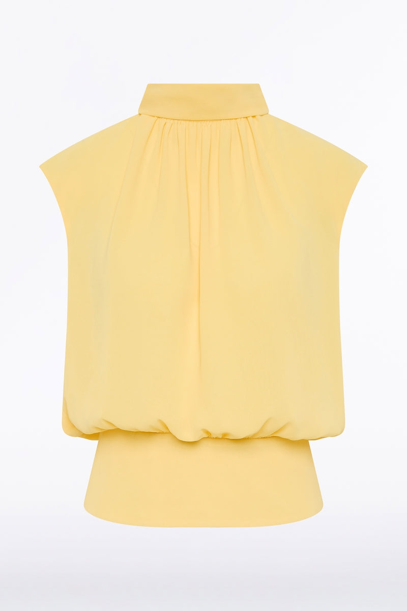 Carla Zampatti Pollen Georgette Scarf Top (Yellow)