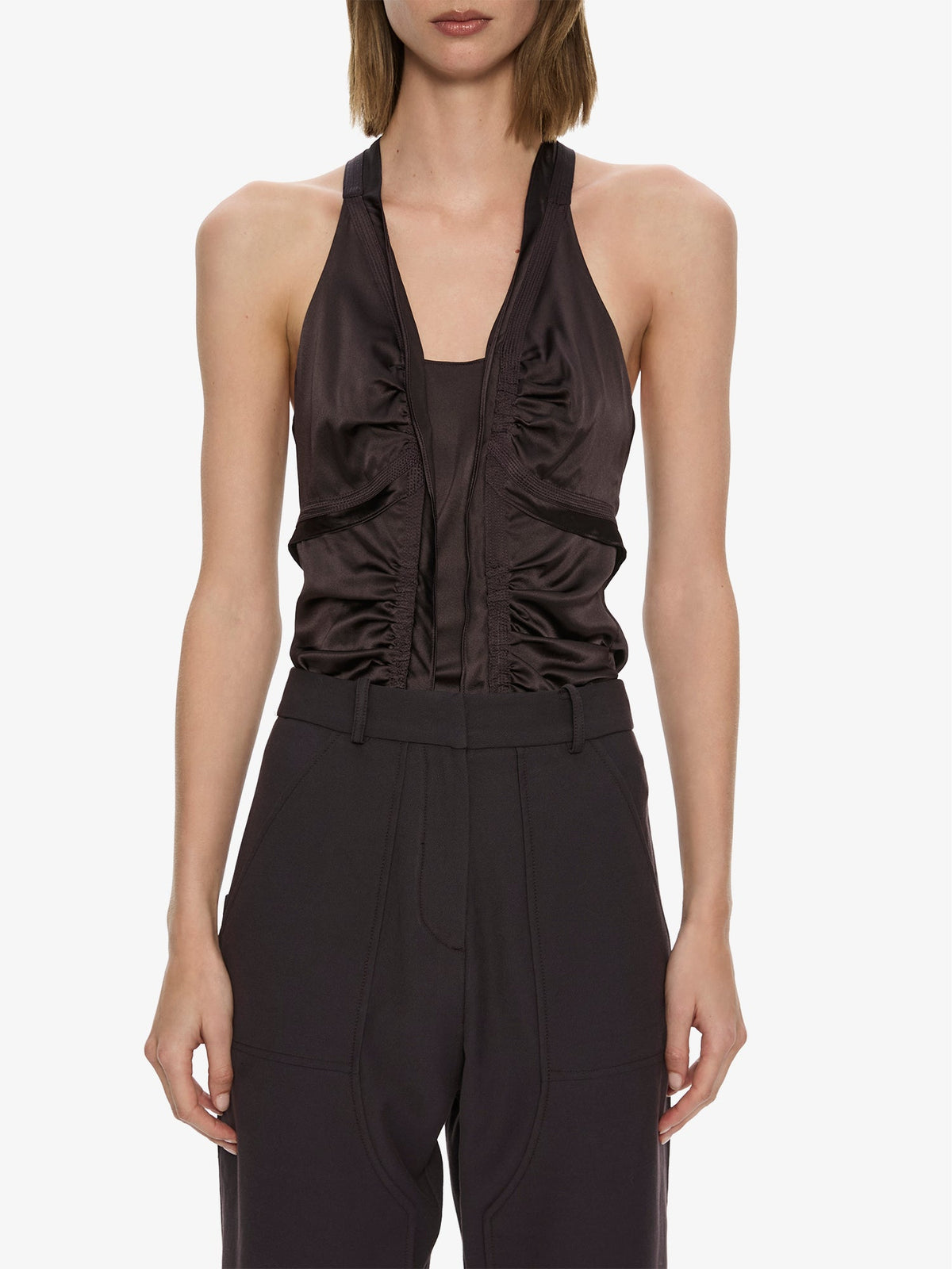 CHRISTOPHER ESBER Invert Silk Gwen Cami (Molasses)