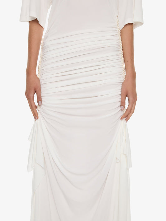 CHRISTOPHER ESBER Shibari Jersey Ruche Tee Dress (White)