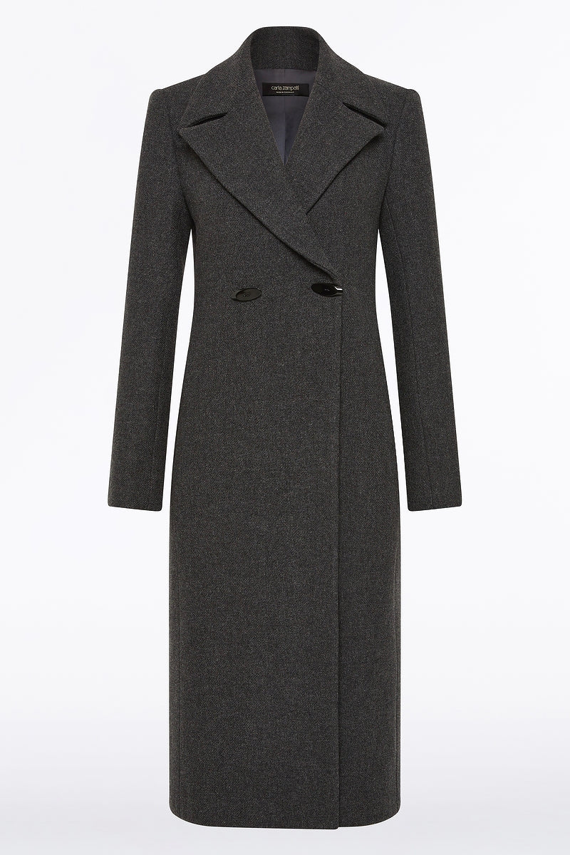 Carla Zampatti Charcoal Italian Wool Coat (Grey)
