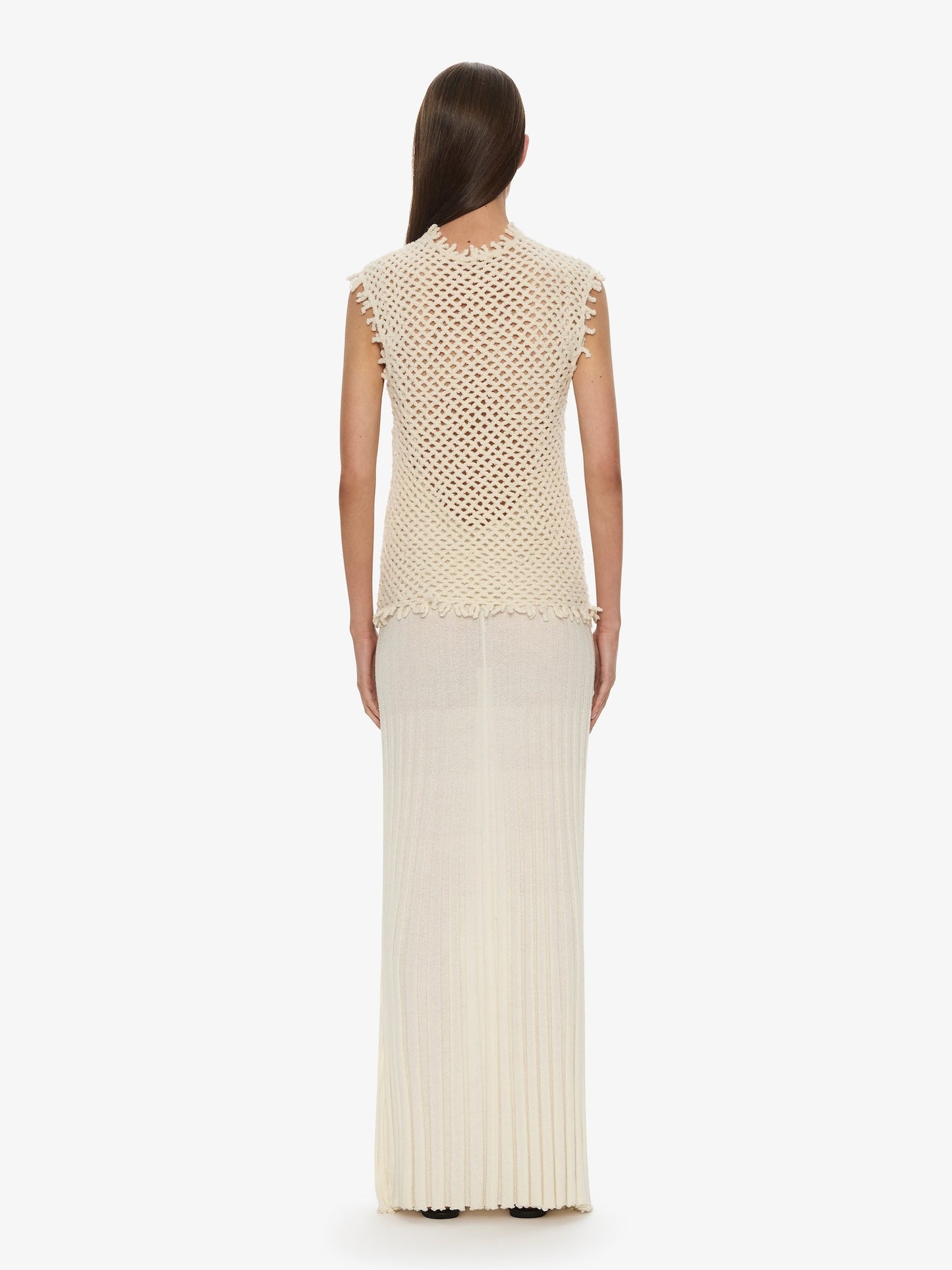 CHRISTOPHER ESBER Lattice Knit Tank Dress (White)