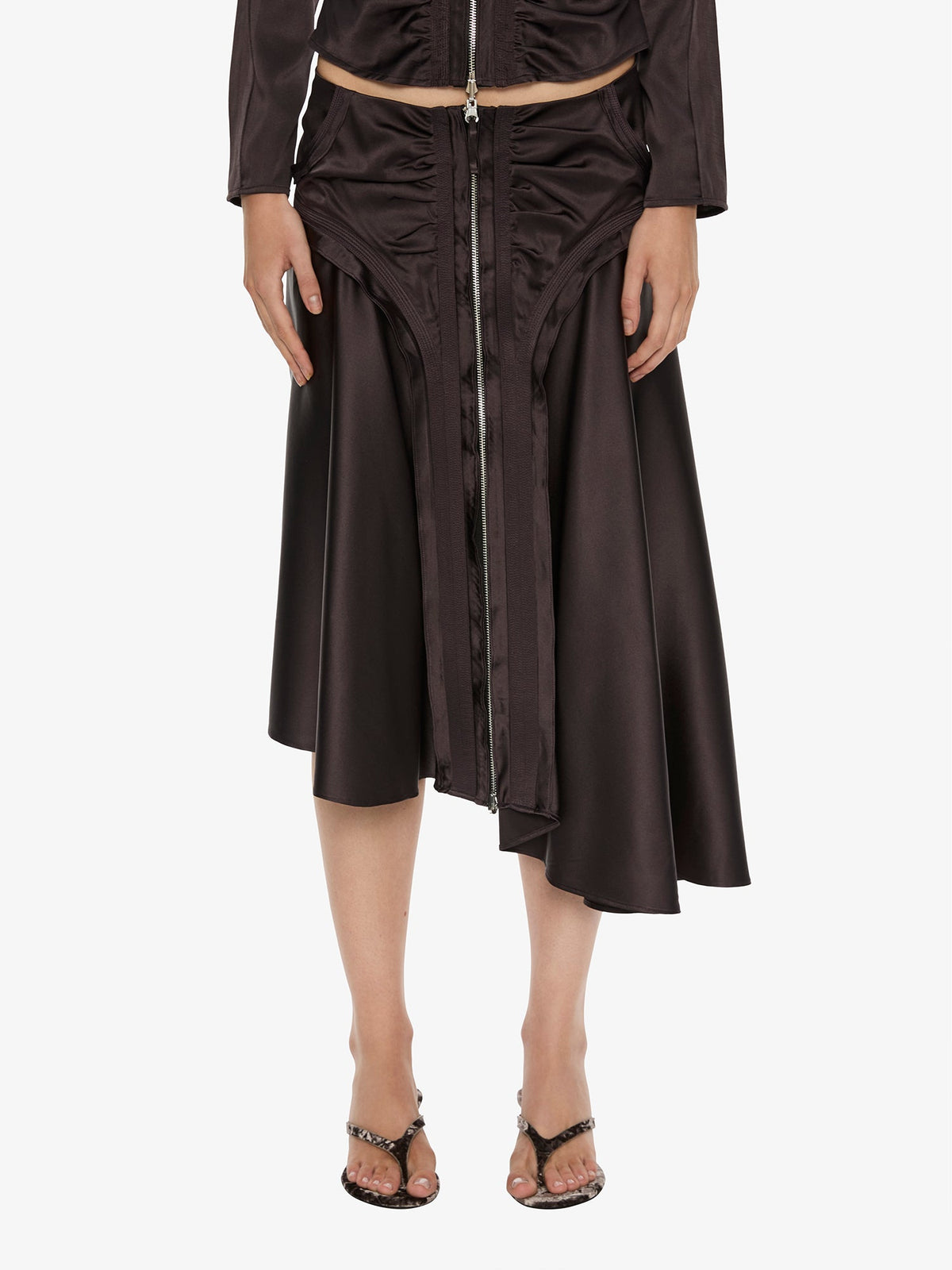 CHRISTOPHER ESBER Invert Silk Gwen Skirt (Molasses)