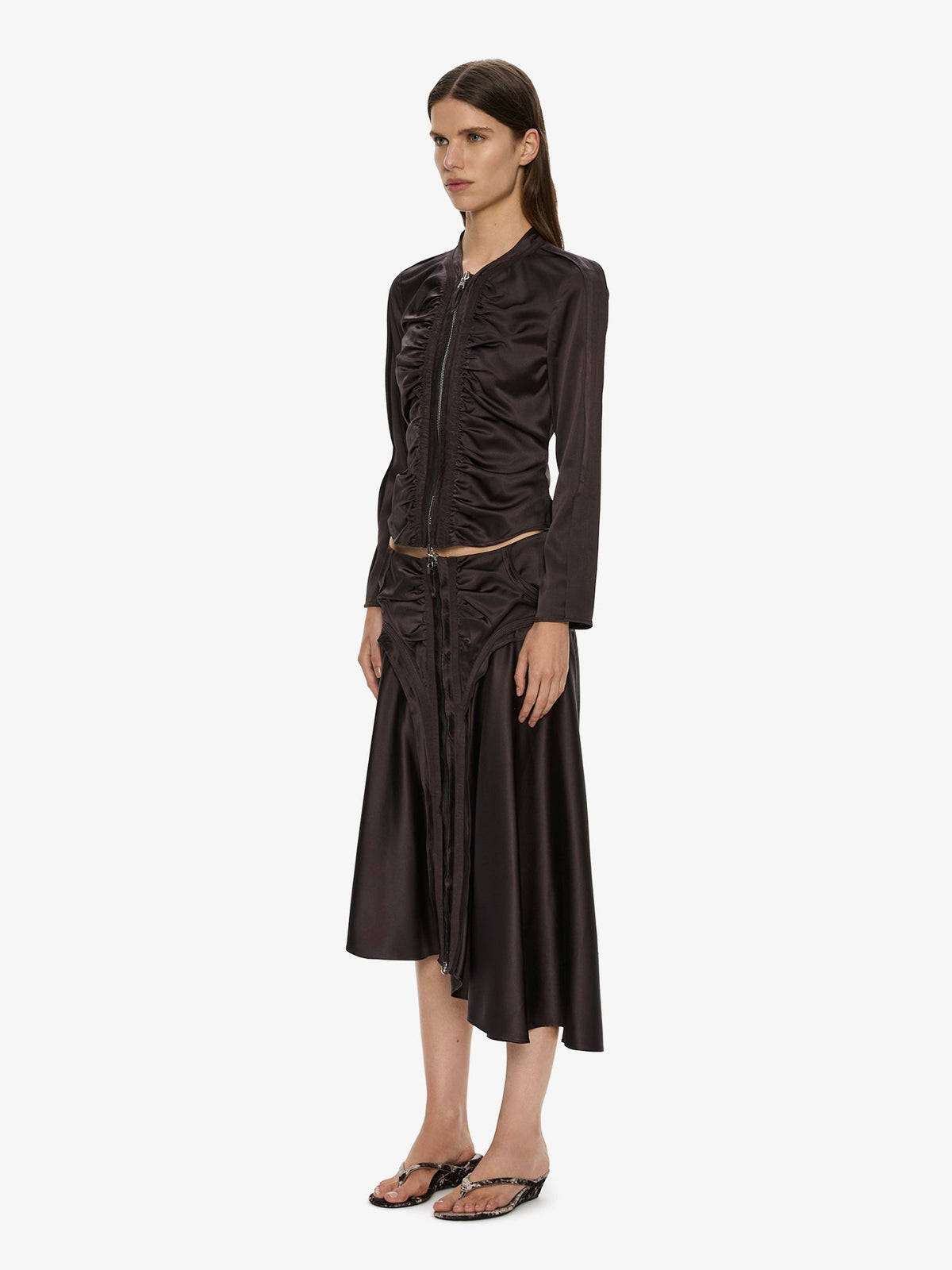 CHRISTOPHER ESBER Invert Silk Gwen Skirt (Molasses)