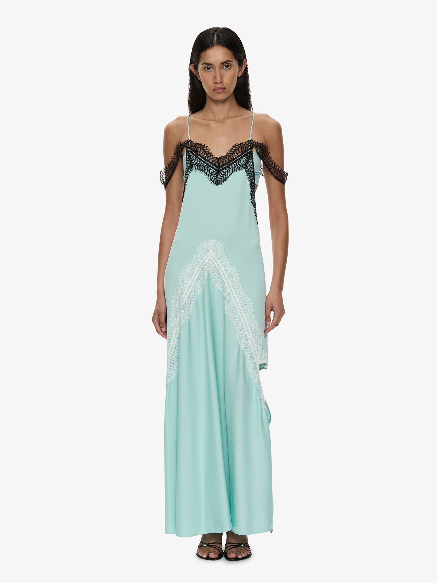 Image of Dresses. Product name - Keira Split Lace Cutaway Dress in Multi colour by brand - CHRISTOPHER ESBER