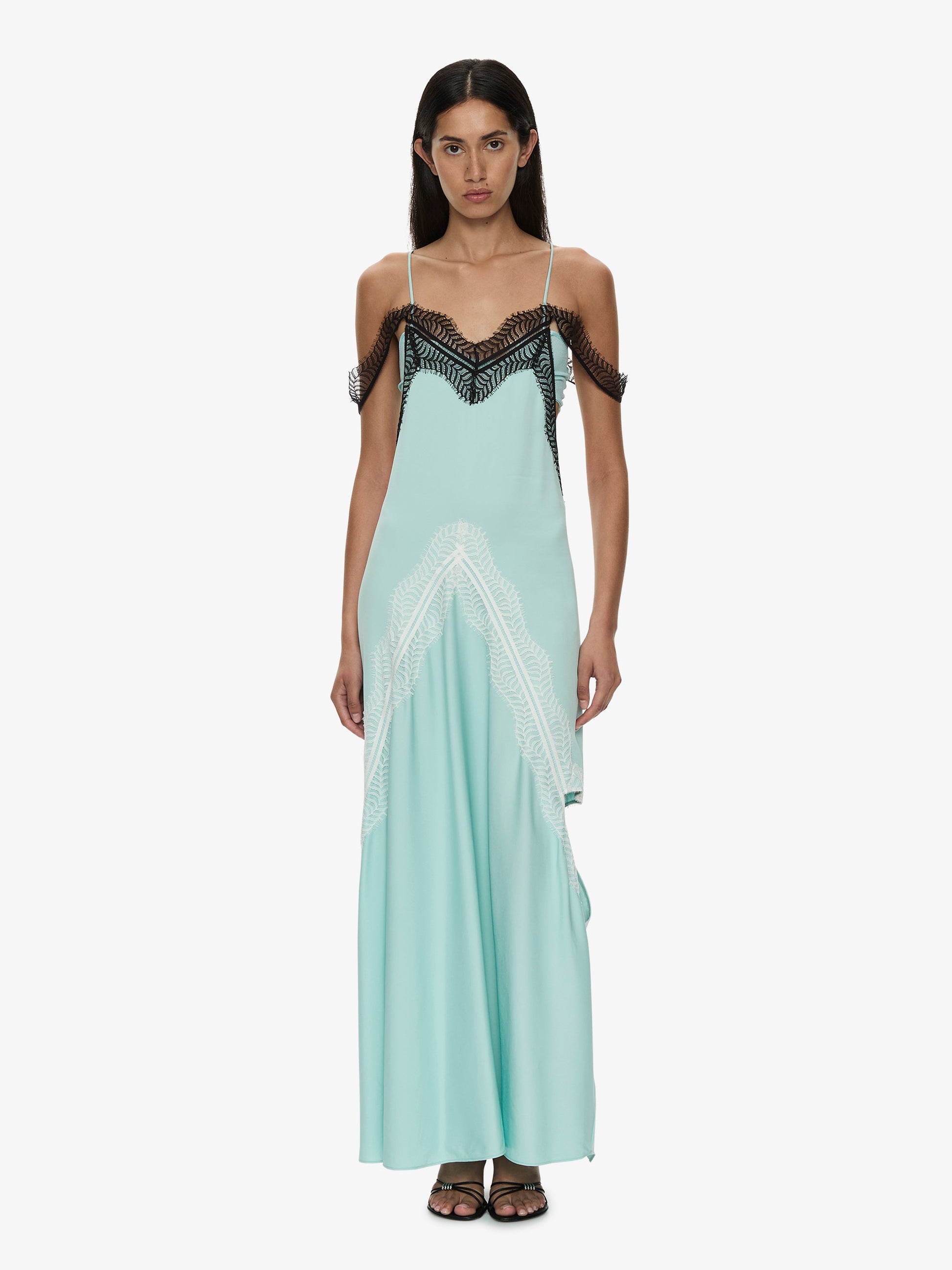 Image of Dresses. Product name - Keira Split Lace Cutaway Dress in Multi colour by brand - CHRISTOPHER ESBER