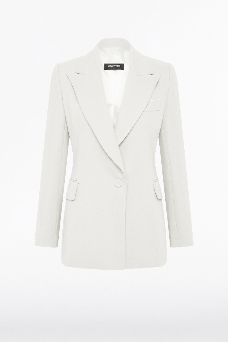 Carla Zampatti Crepe Classic Jacket (White)