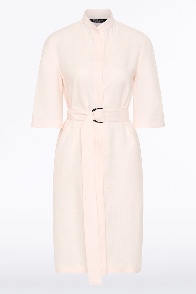 Carla Zampatti Rosa Linen Box Sleeve Shirt Dress (Pink)