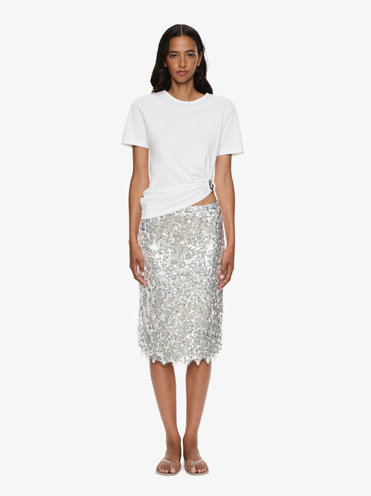 CHRISTOPHER ESBER Opaline Sequin Skirt (Silver)