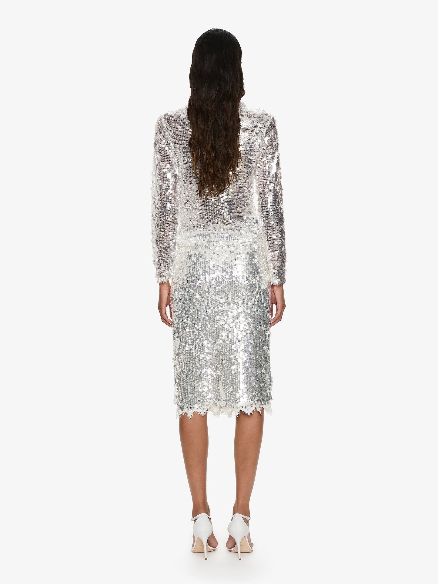 CHRISTOPHER ESBER Opaline Sequin Skirt (Silver)