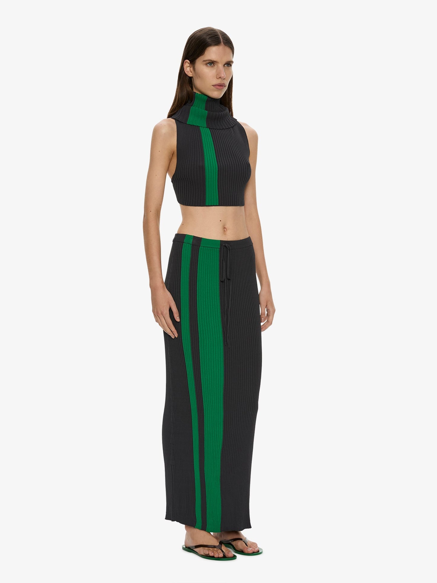 CHRISTOPHER ESBER Mach Stripe Tie Skirt (Black)