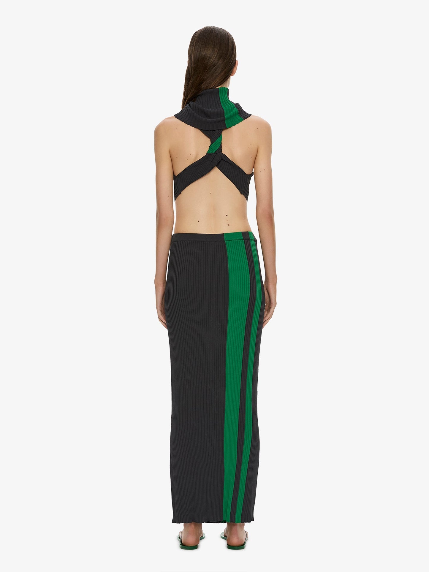 CHRISTOPHER ESBER Mach Stripe Turtleneck Crop (Black)