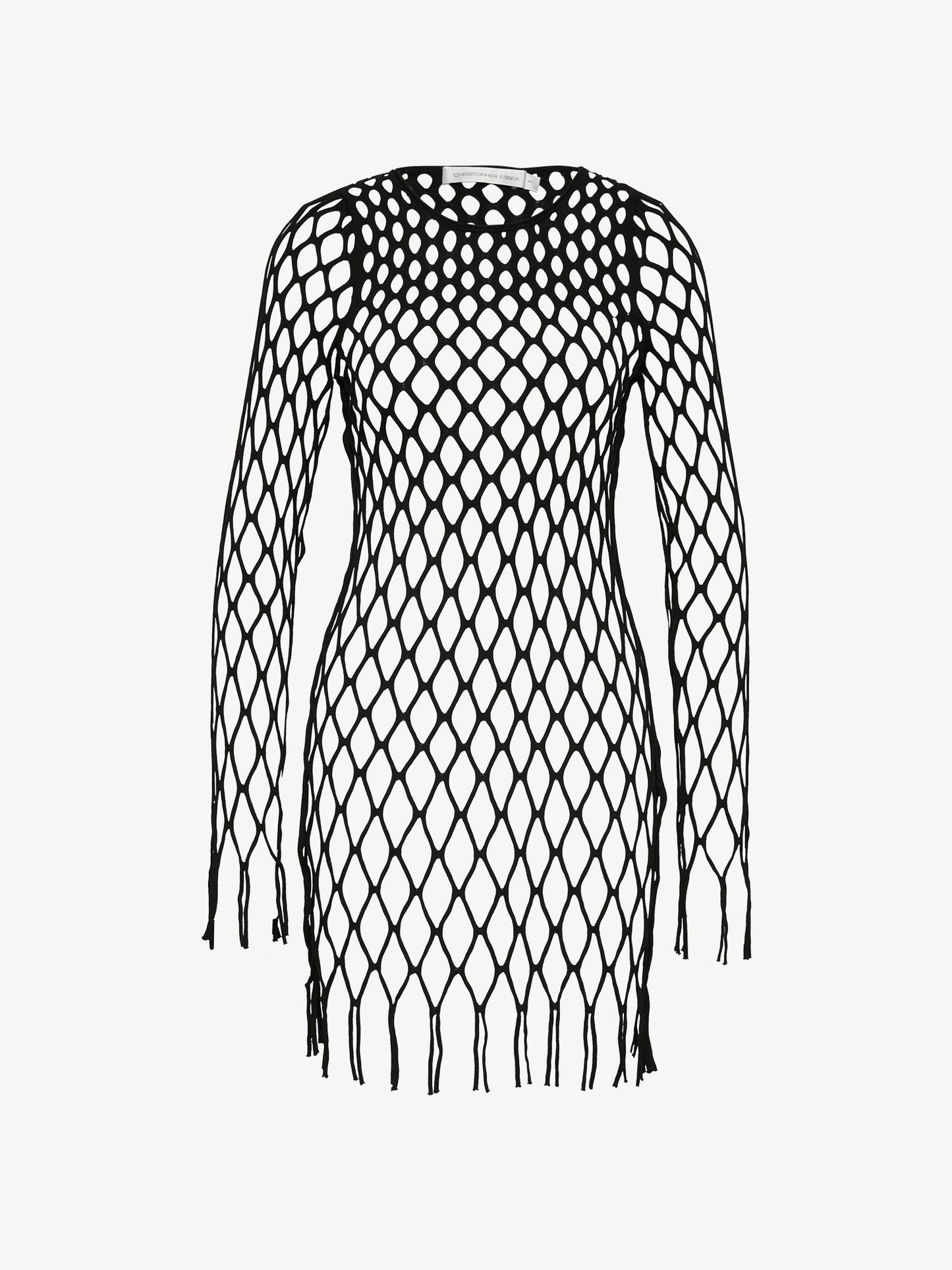 CHRISTOPHER ESBER Knitted Mesh Mini Dress (Umber)