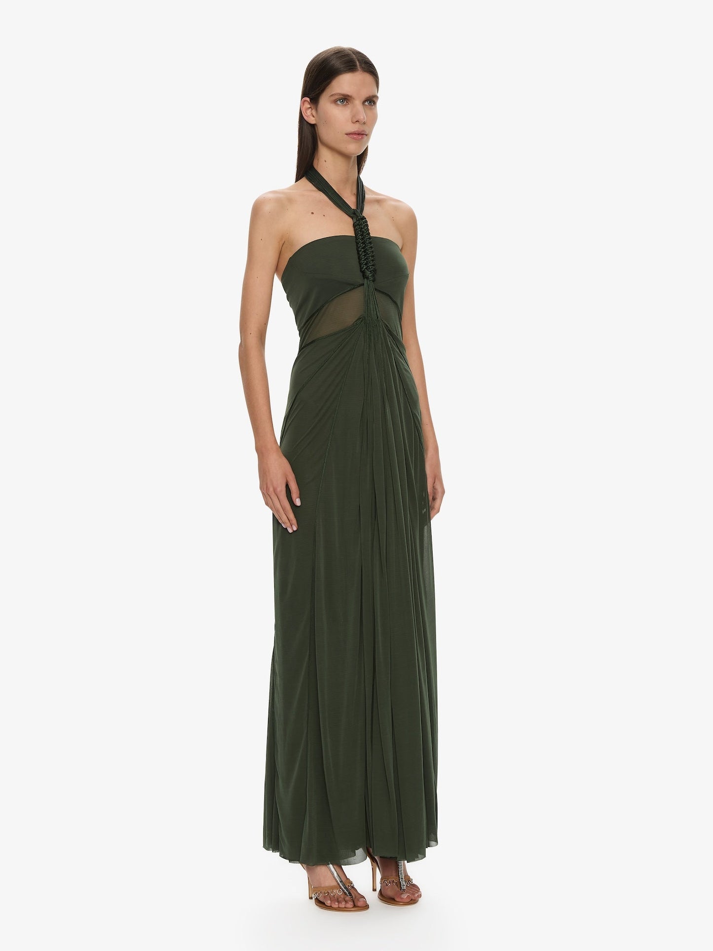 CHRISTOPHER ESBER Solea Corded Halter Dress (Green)