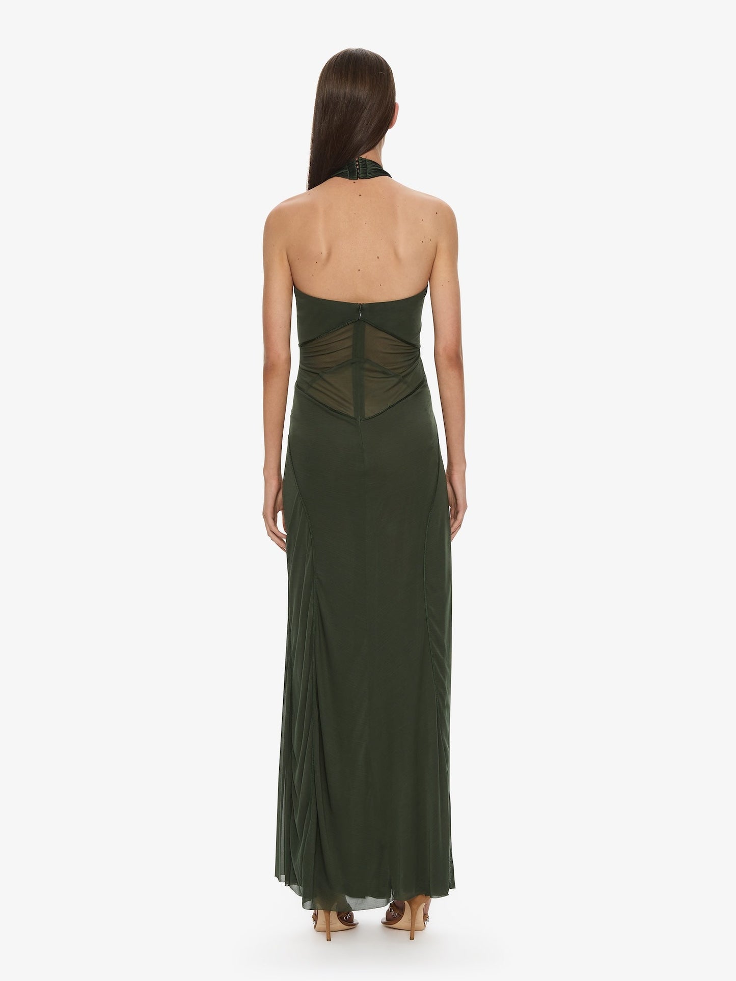 CHRISTOPHER ESBER Solea Corded Halter Dress (Green)