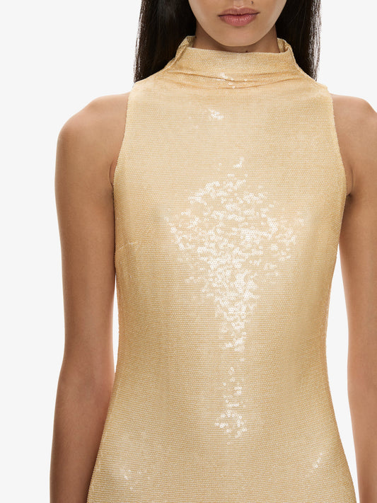 CHRISTOPHER ESBER Opaline Sequin Tank Gown (Butter)