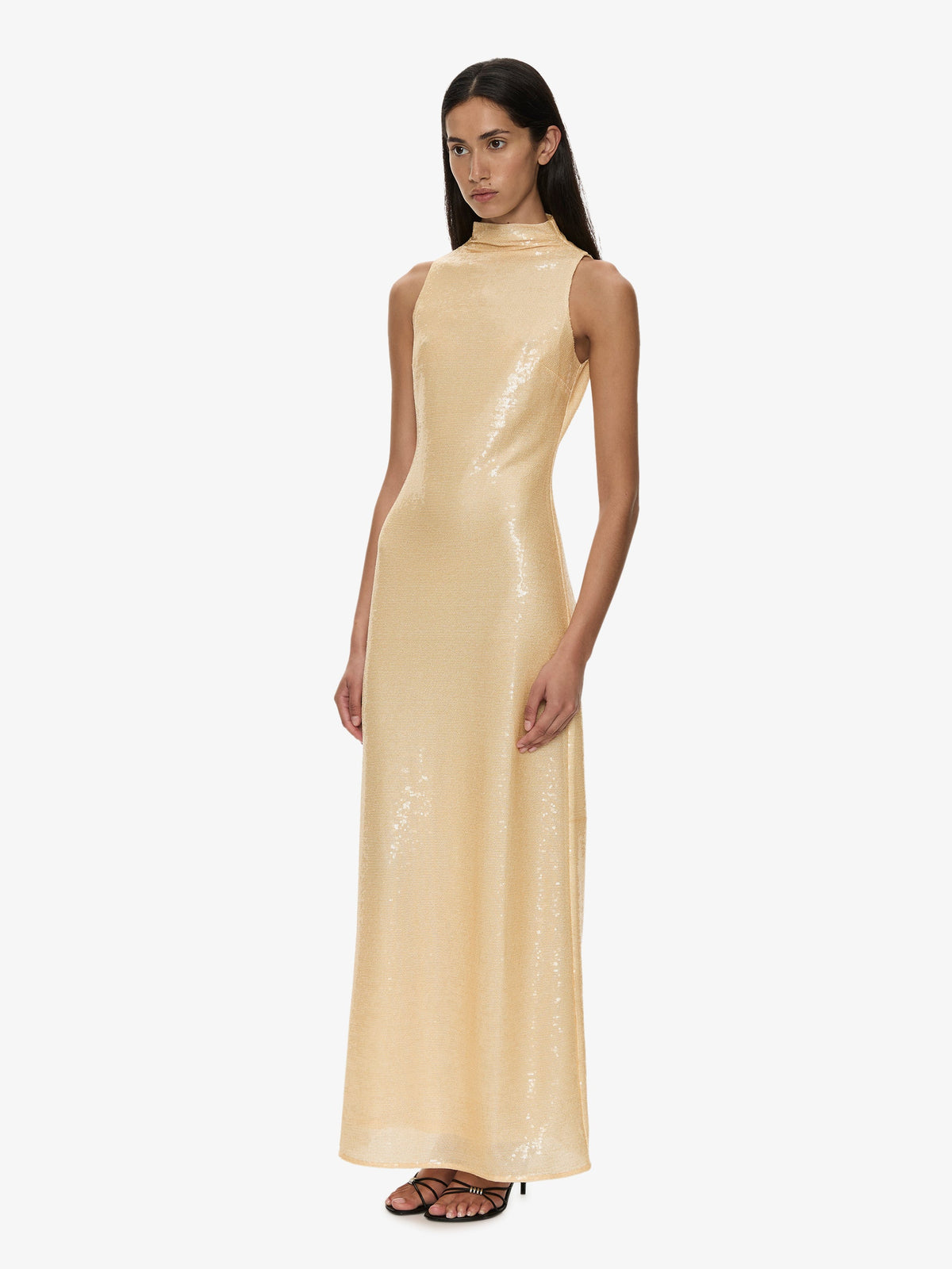 CHRISTOPHER ESBER Opaline Sequin Tank Gown (Butter)