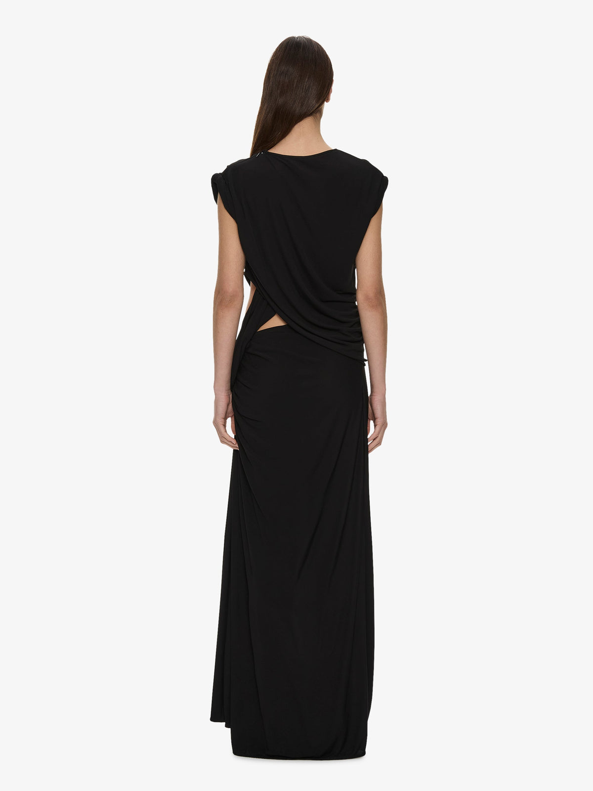 CHRISTOPHER ESBER Twisted Lever Rolled Up Tee Dress (Black)