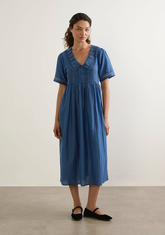 Image of Dresses. Productname: Auguste The Label Ophelia Midi Dress in Blue colour by brand - Auguste The Label