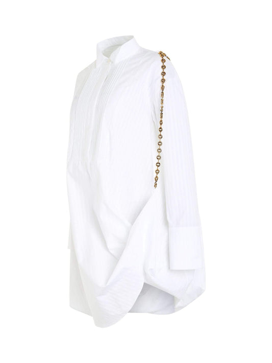 LOEWE Chain Shirt Dress (Optic White)