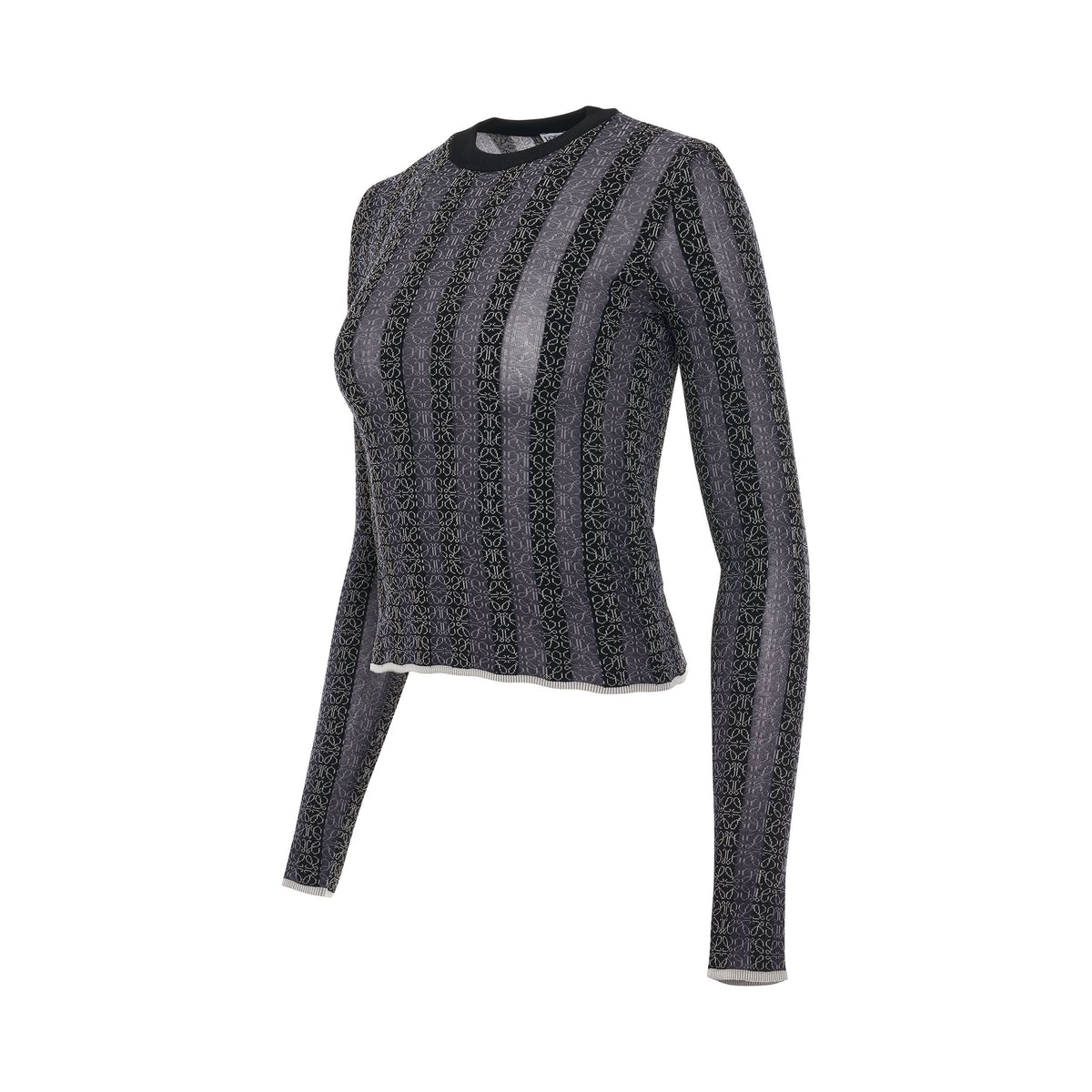 LOEWE Anagram Devore Viscose Sweater (Black)