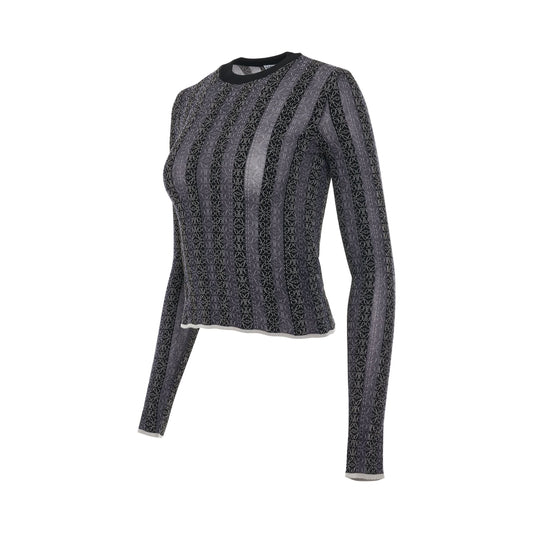 LOEWE Anagram Devore Viscose Sweater (Black)