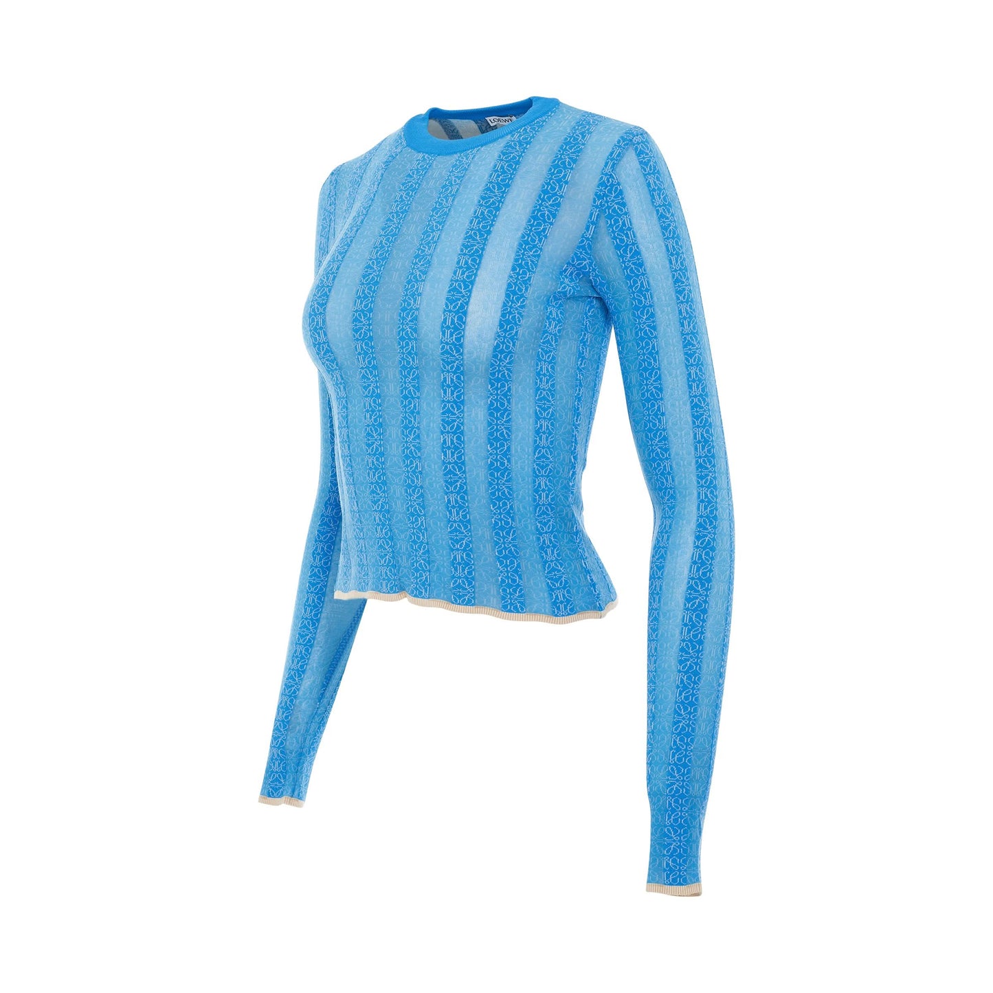 LOEWE Anagram Devore Viscose Sweater (Light Blue)