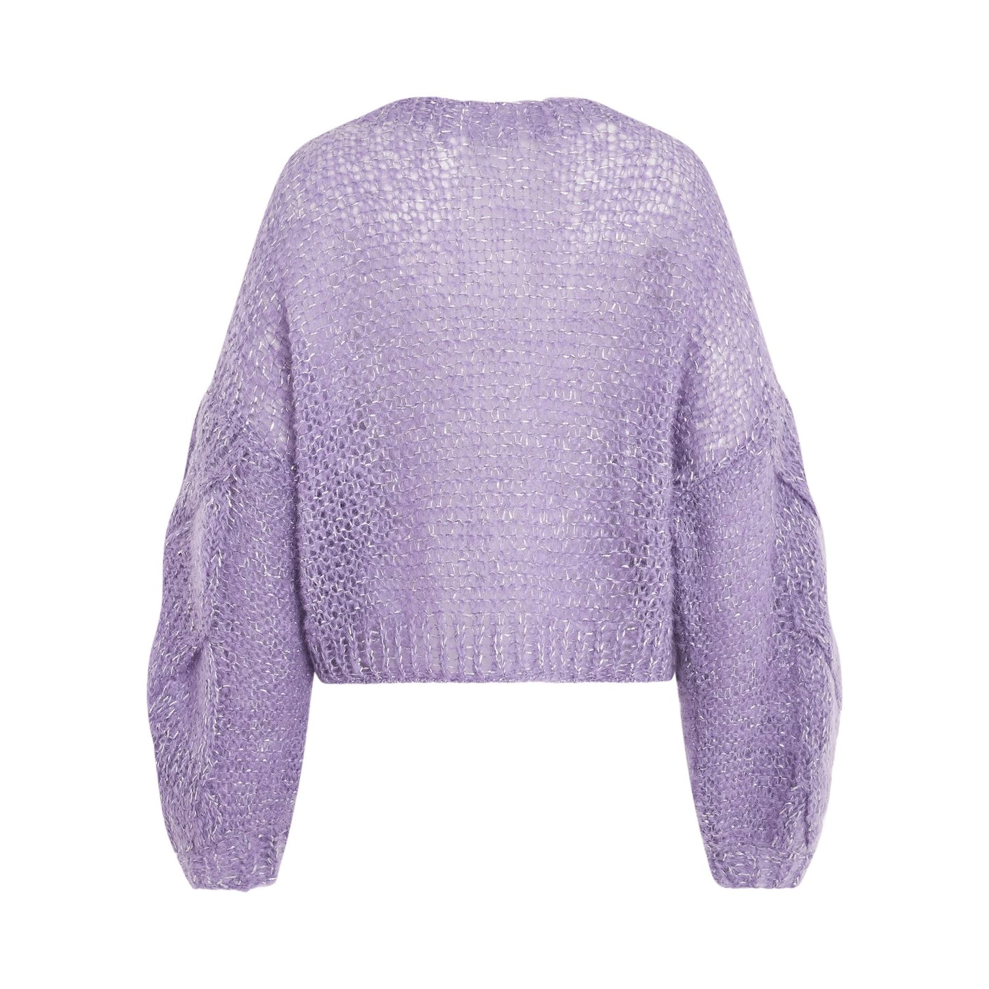 LOEWE Cropped Anagram Mohair Sweater (Purple)