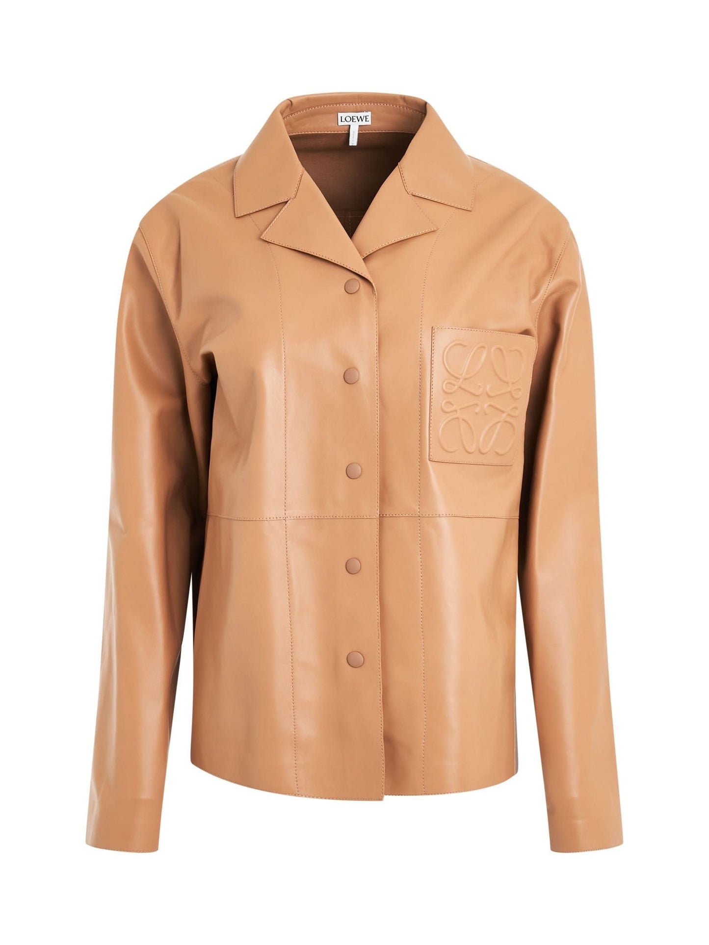 Image of a model wearing Tops. Productname: LOEWE Pyjama Blouse in BROWN colour by brand - LOEWE