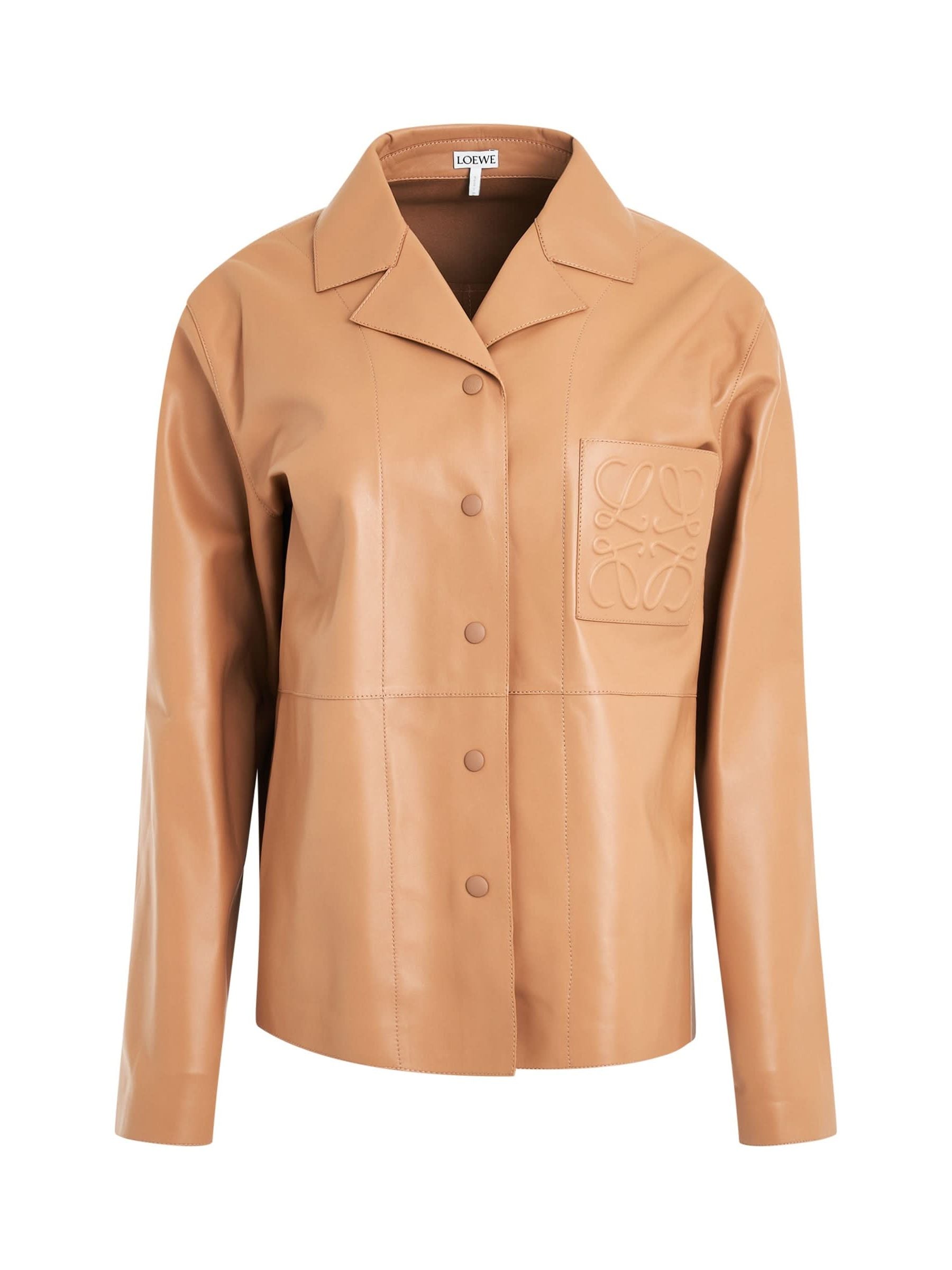 Image of a model wearing Tops. Productname: LOEWE Pyjama Blouse in BROWN colour by brand - LOEWE