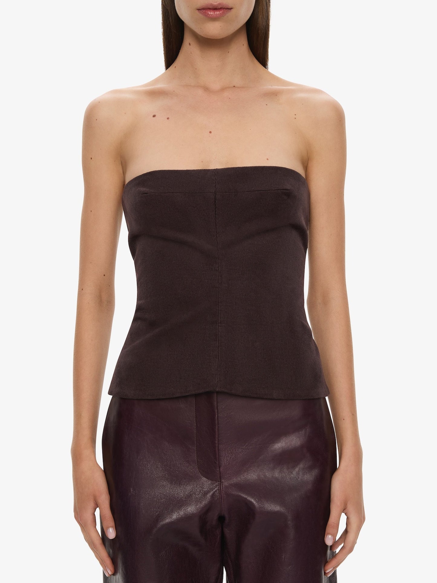 CHRISTOPHER ESBER Corduroy Sculptured Bustier (Malbec)
