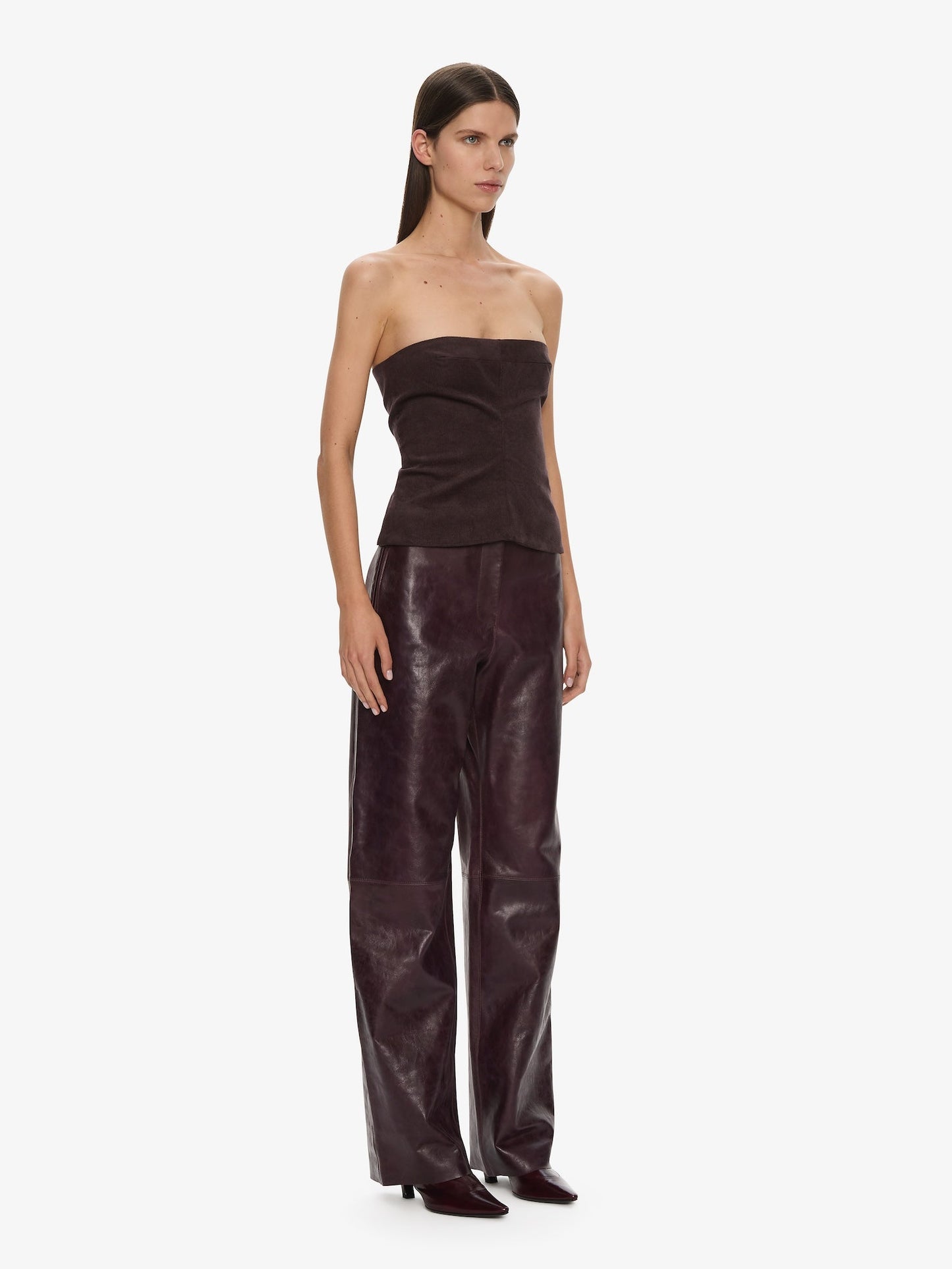 CHRISTOPHER ESBER Redux Leather Trouser (Maroon)