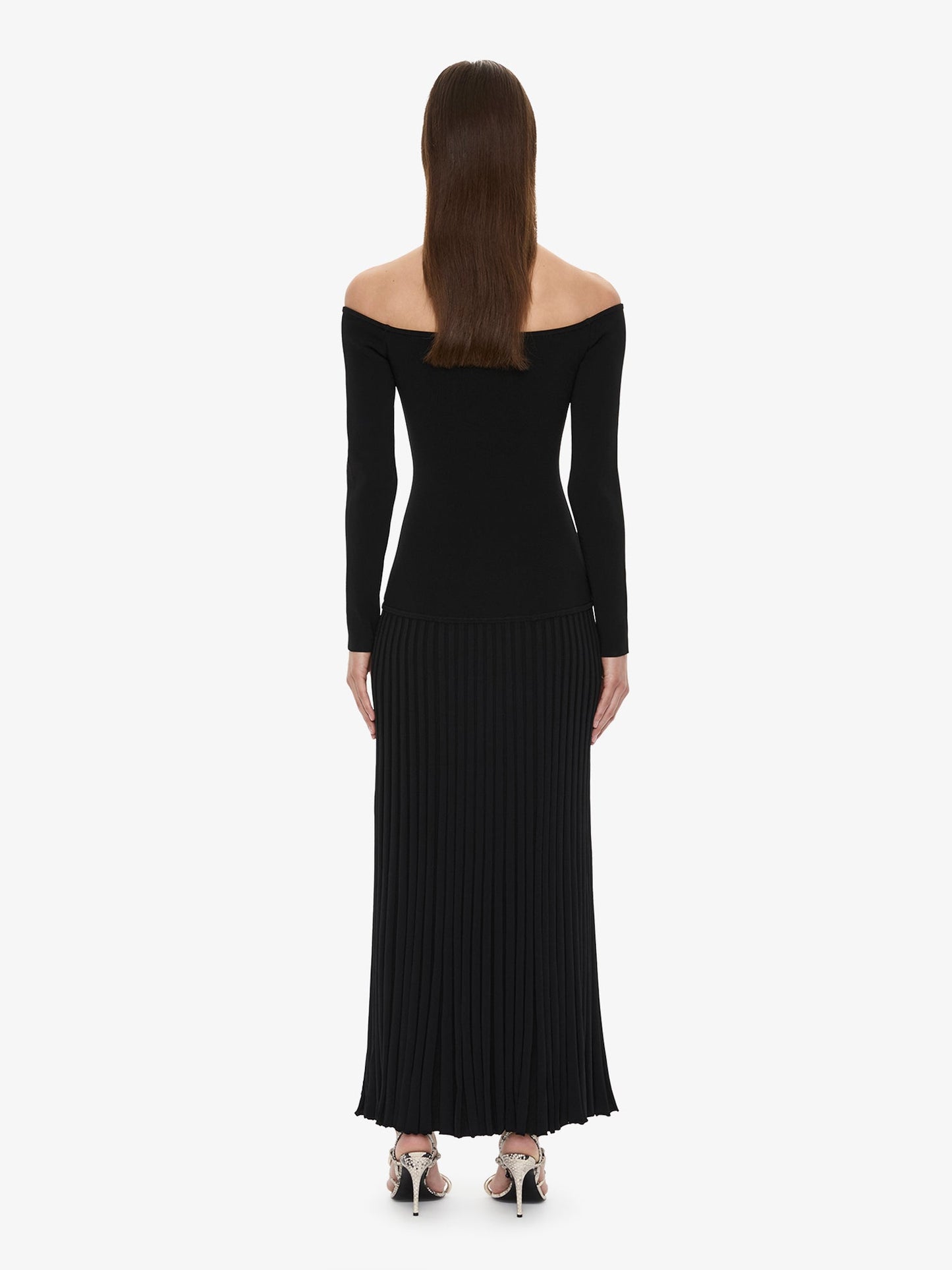 CHRISTOPHER ESBER Salacia Pleated Off Shoulder Dress (Black)