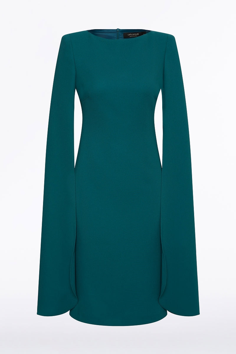 Carla Zampatti Serpentine Crepe Lovero Midi Dress (Green)