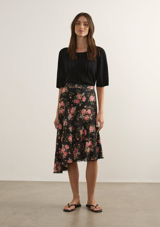 Image of a model wearing Skirts. Productname: Auguste The Label Cleo Midi Skirt in Print colour by brand - Auguste The Label