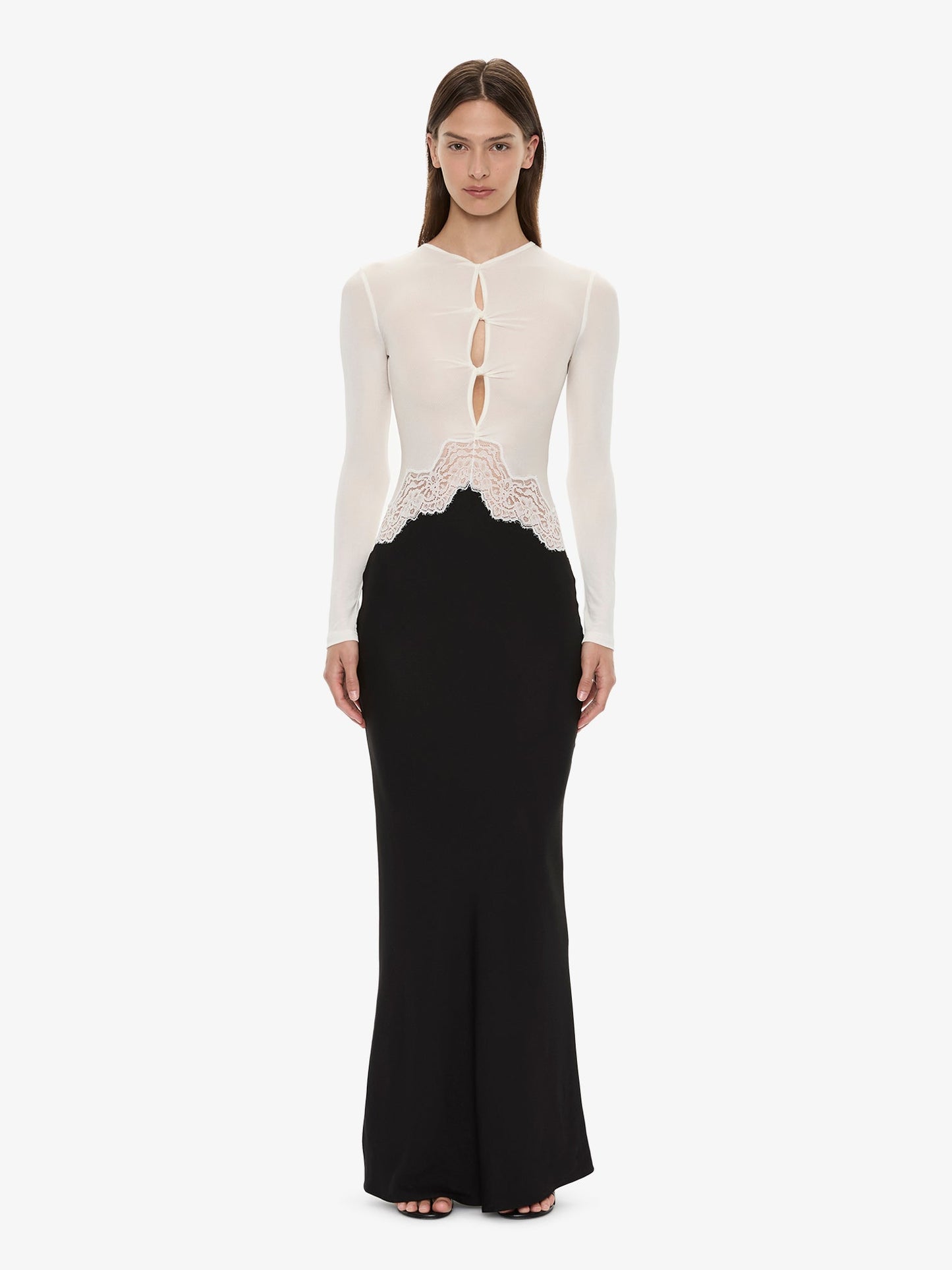 Image of Dresses. Product name - Open Twist Verner Lace Dress in Black colour by brand - CHRISTOPHER ESBER