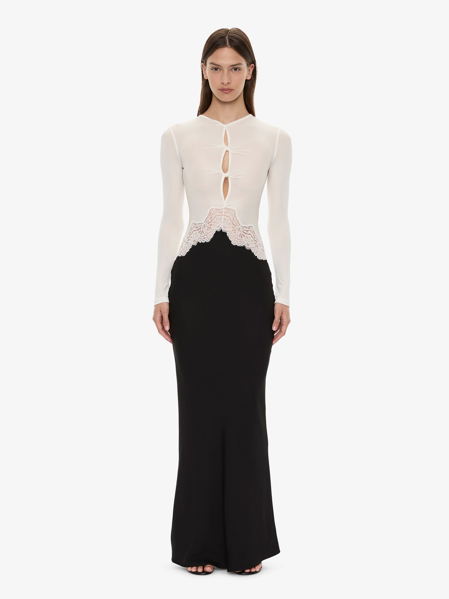 Image of Dresses. Product name - Open Twist Verner Lace Dress in Black colour by brand - CHRISTOPHER ESBER