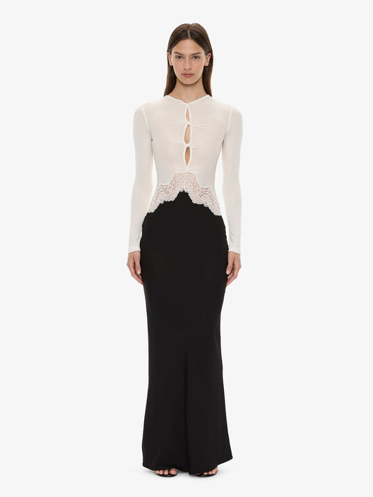 Image of Dresses. Product name - Open Twist Verner Lace Dress in Black colour by brand - CHRISTOPHER ESBER