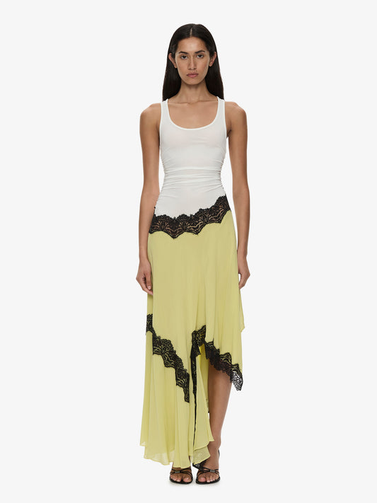 Image of Dresses. Product name - Cutaway Lace Gathered Tank Dress in Multi colour by brand - CHRISTOPHER ESBER
