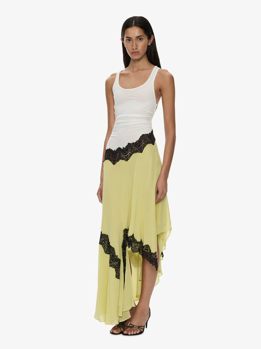 CHRISTOPHER ESBER Cutaway Lace Gathered Tank Dress (Multi)