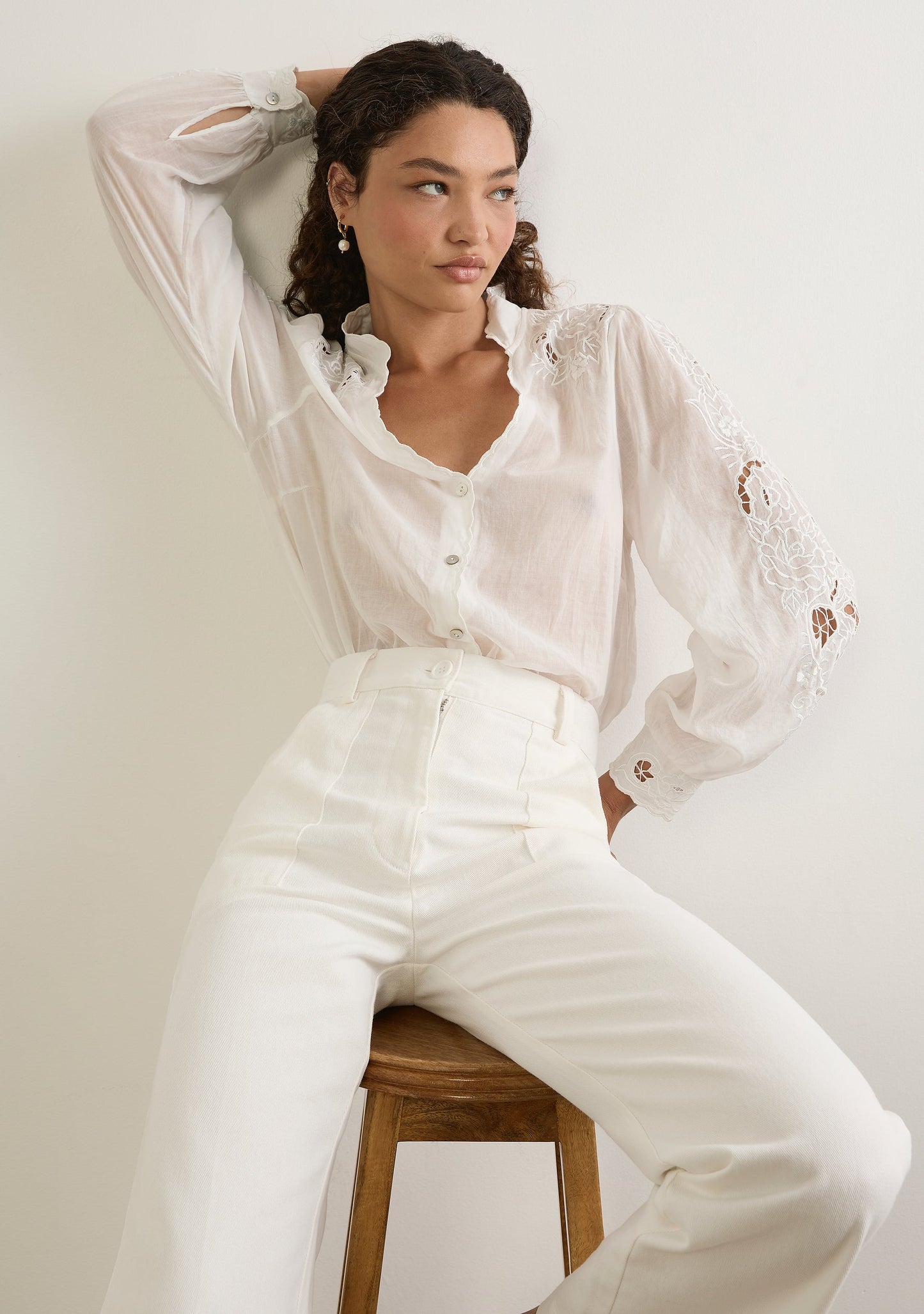 Auguste The Label James Bootleg Pant (White)