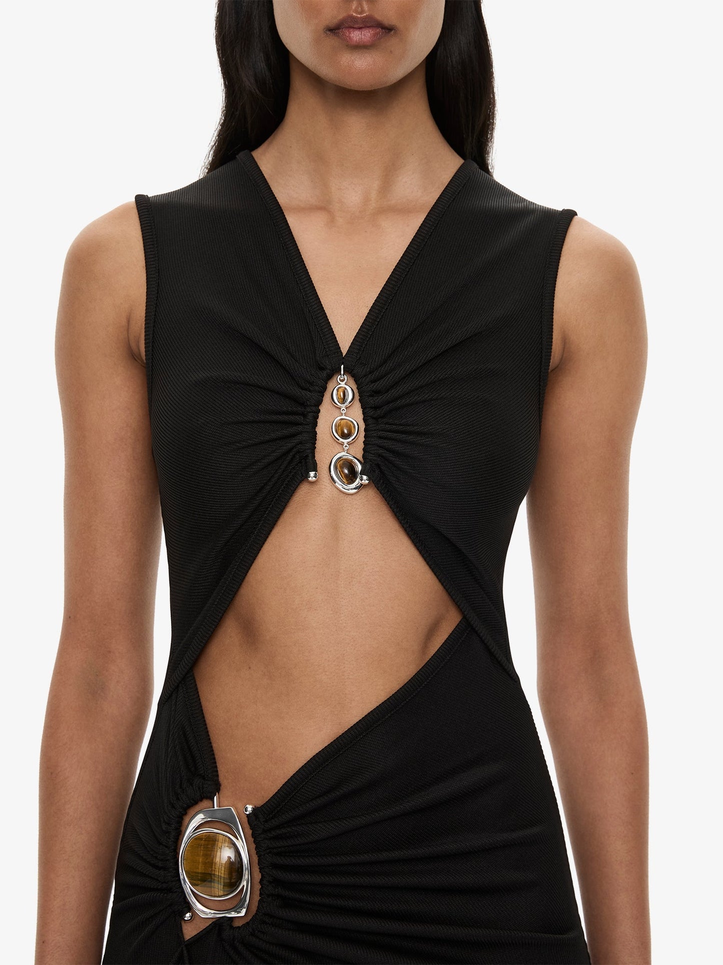 CHRISTOPHER ESBER Droplet Crystal Separation Tank Dress (Black)