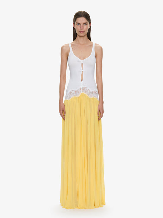 Image of Dresses. Productname: CHRISTOPHER ESBER Open Twist Verner Lace Tank Dress in Soleil colour by brand - CHRISTOPHER ESBER