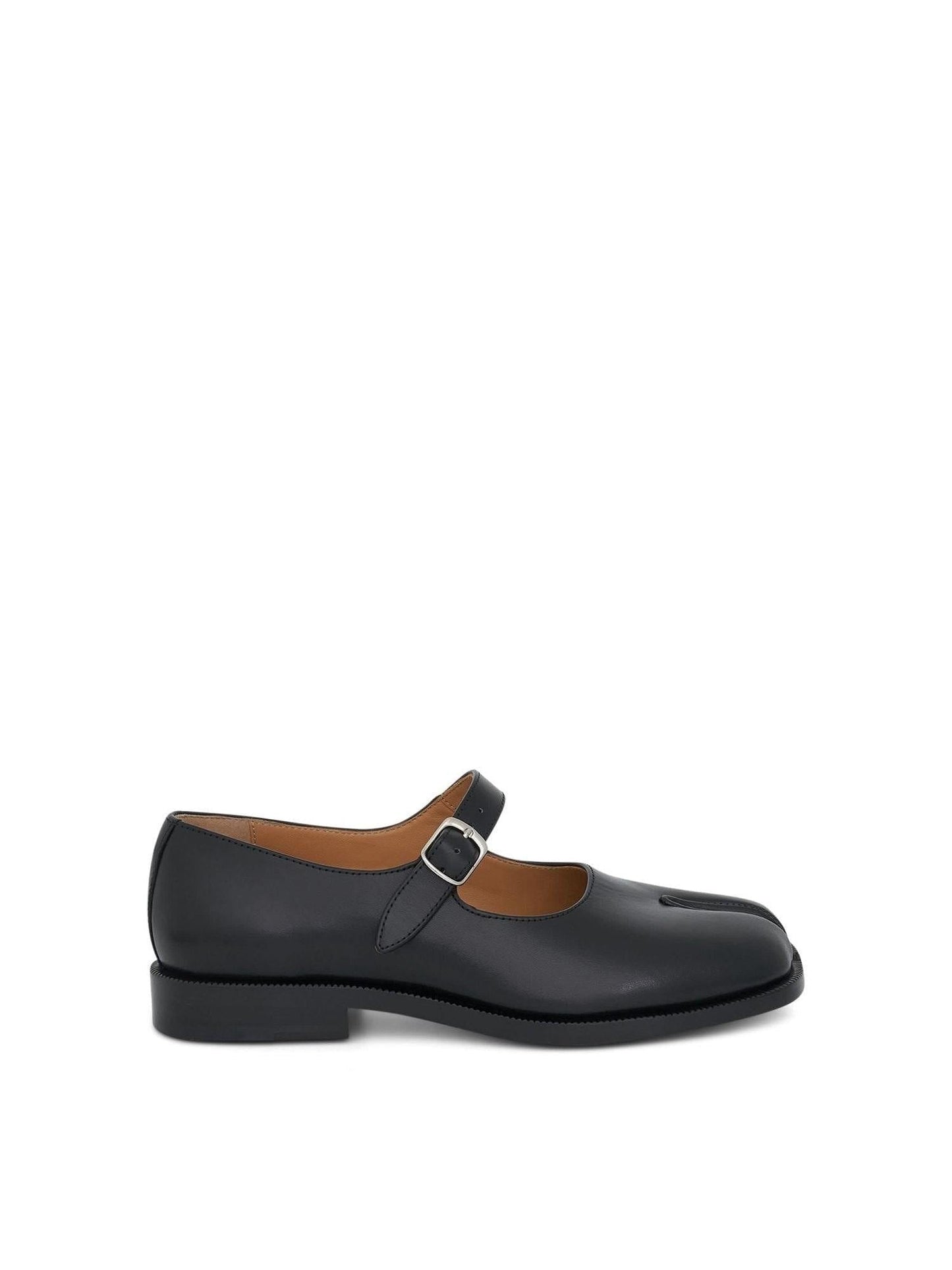 Image of Flats. Product name - Tabi Mary Janes with Strap in Black colour by brand - MAISON MARGIELA