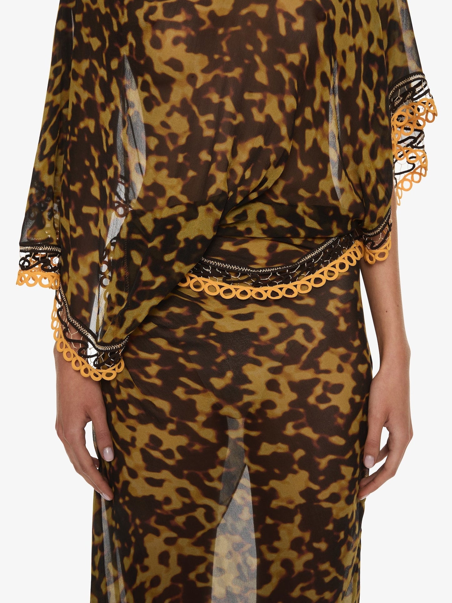 CHRISTOPHER ESBER Roule Trimmed Backless Drape Dress (Tortoiseshell)