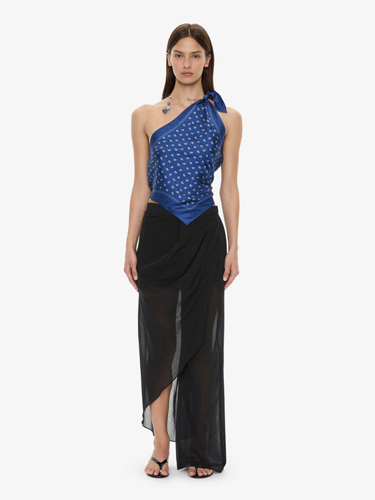 CHRISTOPHER ESBER Draped Skirt Cotton Trouser (Black)