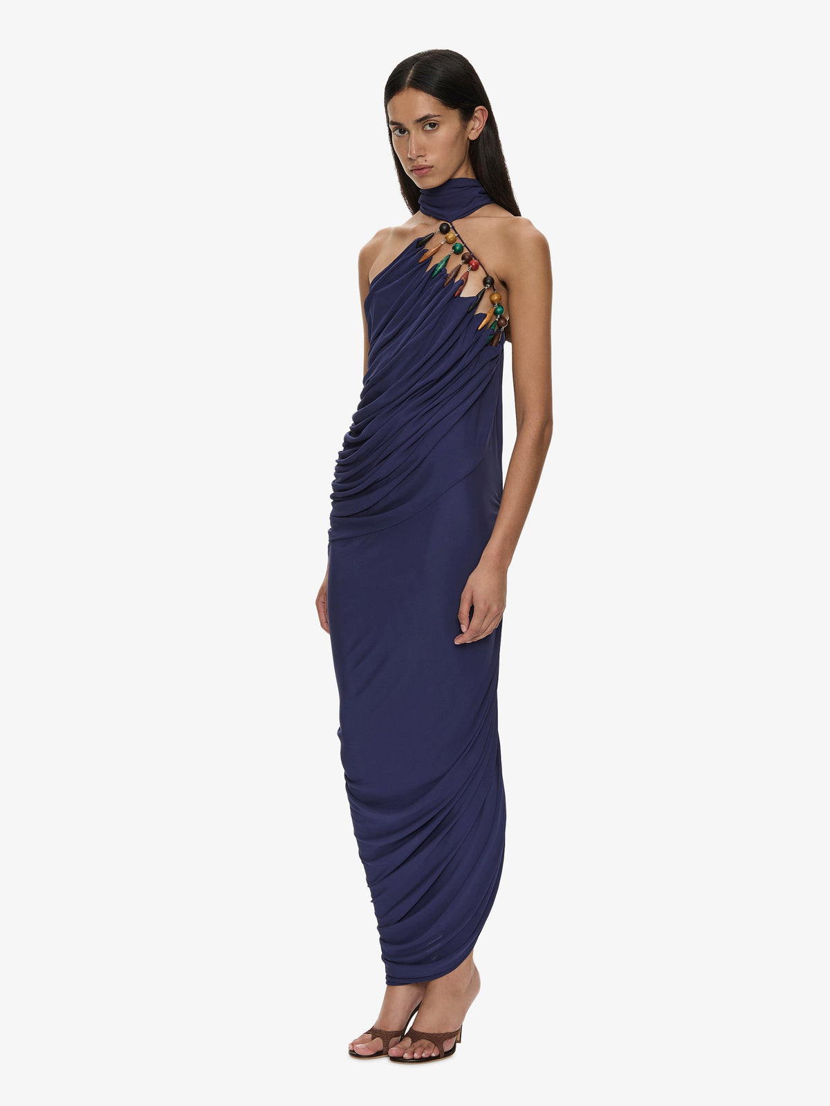 CHRISTOPHER ESBER Tropique Droplet Halter Dress (Ink)